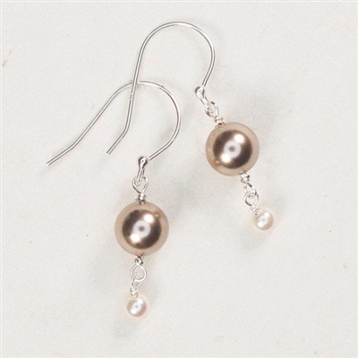 Holly Yashi Classic Pearl Drop Earrings- Cafe au Lait