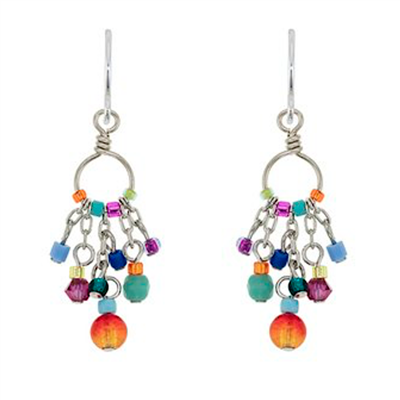 Firefly Earrings-Delicate Crystal Confetti-Multi Color