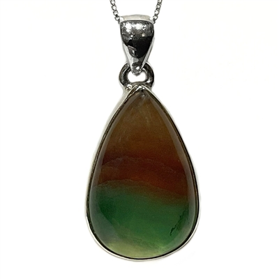 Sterling Silver Pendant- Rainbow Fluorite