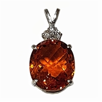 Sterling Silver Pendant- Citrine & Cubic Zirconia