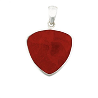 Sterling Silver Pendant- Red Coral