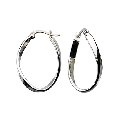 Sterling Silver Elipse Hoop Earrings