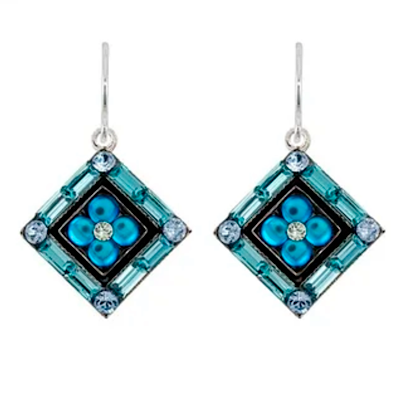 Firefly Earrings- La Dolce Vita Crystal Diagonal Earrings-Light Blue