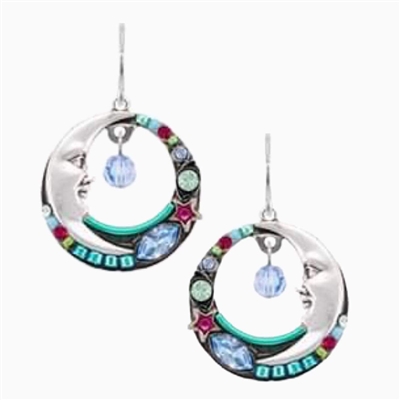 Firefly Earrings-Celestial Moon- Aquamarine