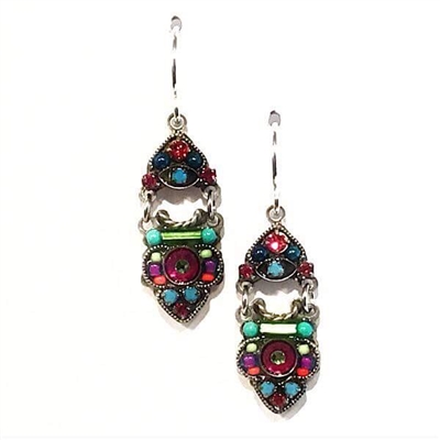 Firefly Earrings- Chained Drop Mosaic-Multi Colored