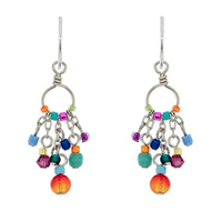 Firefly Earrings-Delicate Crystal Circle-Multicolor