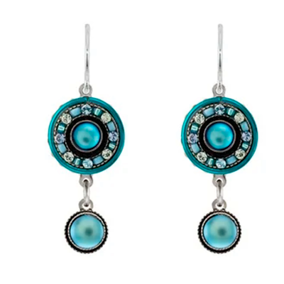 Firefly Earrings- La Dolce Vita Small Round -Light Blue