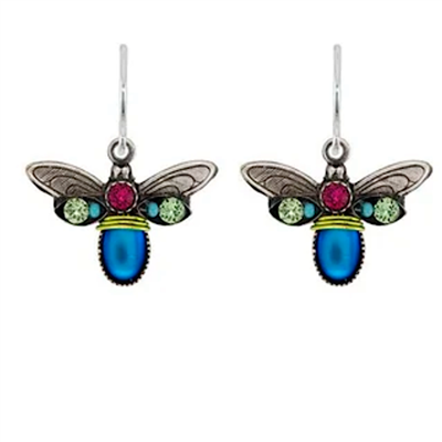 Firefly Earrings- Dainty Fireflies- Jewel Tone