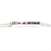 Sterling Silver Bracelet "Manhattan" Amethyst & Iolite Ombre