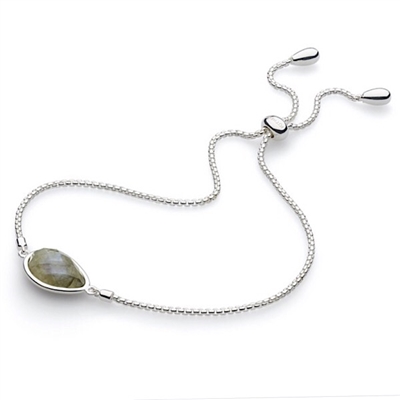 Sterling Silver Toggle Bracelet "Coast Pebbleâ€- Labradorite