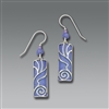 Adajio Earrings - Periwinkle Column with Shiny Silver Tone Overlay & Beads