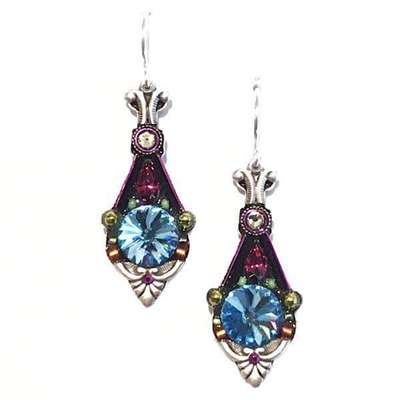 Firefly Earrings-Floral Pendulum-Aquamarine