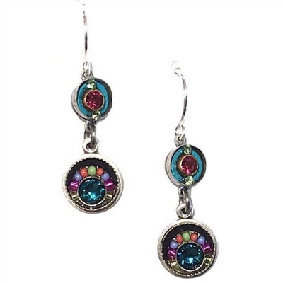 Firefly Earrings-Multi Color Double Circle
