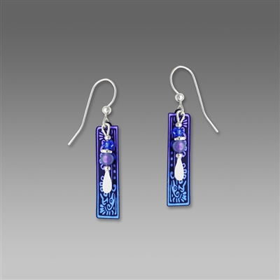 Adajio Earrings -  Blue Violet Aztec Bird Motif