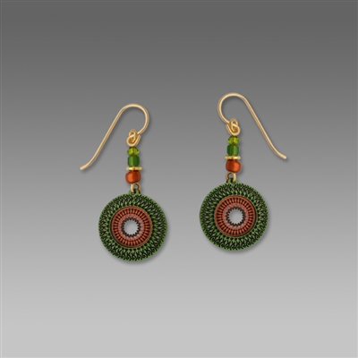 Adajio Earrings - Olive & Copper Etched