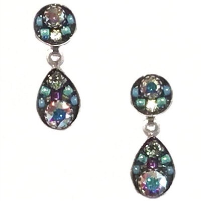 Firefly Earrings-Sparkling Drop Posts-Crystal Aurora Borealis