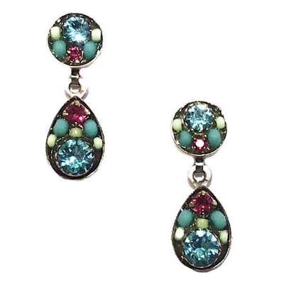 Firefly Earrings-Sparkling Drop Posts-Light Turquoise