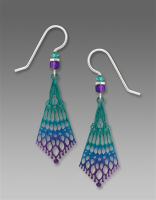 Adajio Earrings - Deep Turquoise & Violet Persian Detail Drop