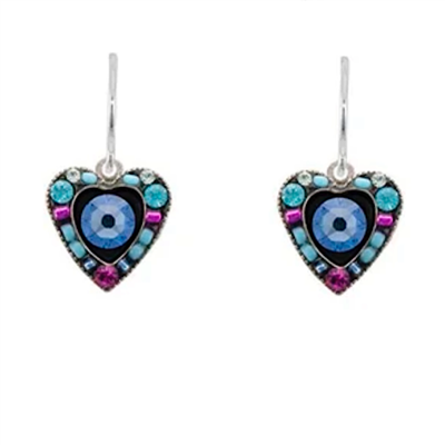 Firefly Earrings- Small Light Blue Crystal Heart