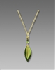 Adajio Necklace - Three-Part Green & Brass Leaves