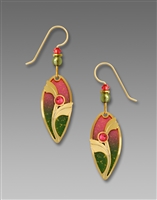 Adajio Earrings - Sunset Ombre Teardrop with Shiny Gold Plate Brass Overlay