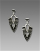 Adajio Earrings - Etched Deco Shield in Antique Silver & Black