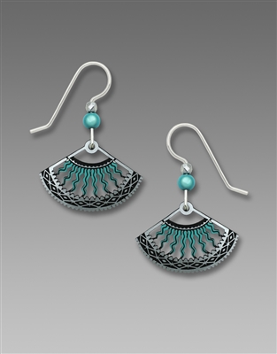 Adajio Earrings - Silver & Turquoise Fan