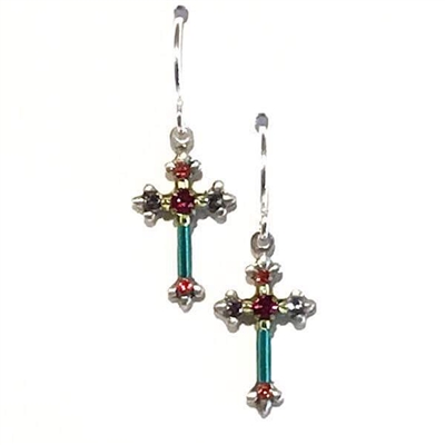 Firefly Earrings-Dainty Cross- Multi Color