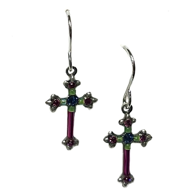 Firefly Earrings-Dainty Cross- Rose