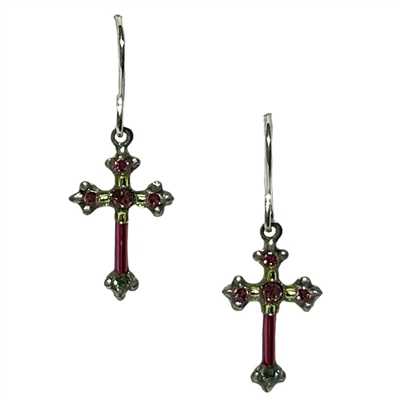 Firefly Earrings-Dainty Cross- Sapphire Blue