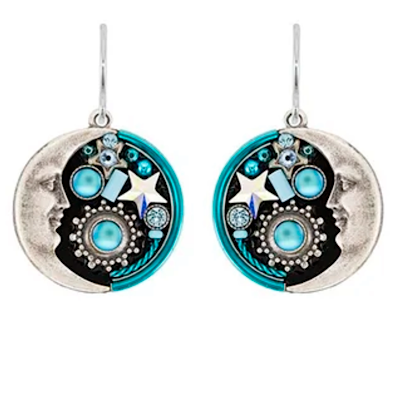 Firefly Earrings-Midnight Moon- Light Blue