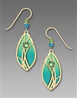 Adajio Earrings - Azure & Peridot Teardrop with Gold Plated Reeds
