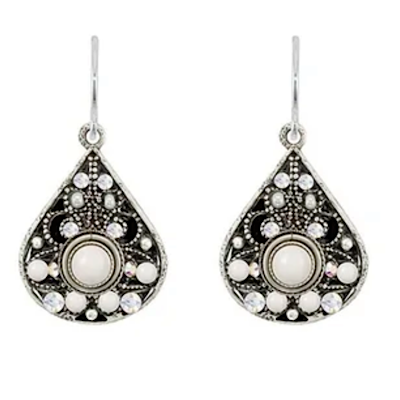 Firefly Earrings- Large Filagree- White