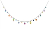 Firefly Necklace- Simple Small Necklace with Dangles-Multi Color