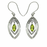 Sterling Silver Dangle Earrings- Peridot