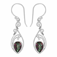 Sterling Silver Dangle Earrings- Mystic Topaz