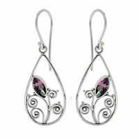 Sterling Silver Dangle Earrings- Mystic Topaz