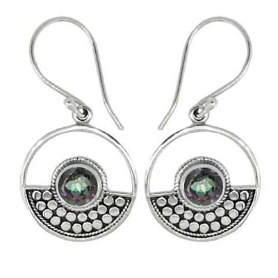 Sterling Silver Dangle Earrings- Mystic Quartz