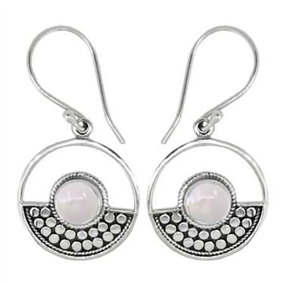 Sterling Silver Dangle Earrings- Lab Created Opal