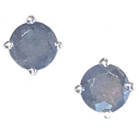 Sterling Silver Post Earrings- Round cut Labradorite