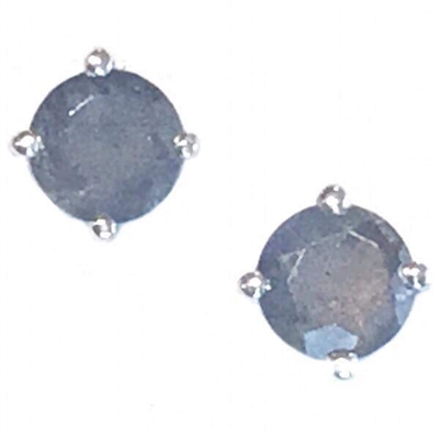 Sterling Silver Post Earrings- Round cut Labradorite