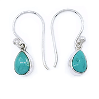 Sterling Silver Drop Earrings- Turquoise