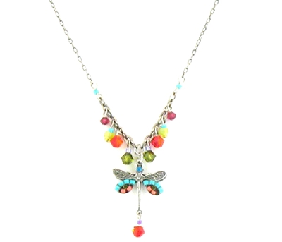 Firefly Necklace-Dragonfly Simple Small Necklace with Dangles-Multi Color