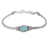 Sterling Silver Bracelet- Larimar