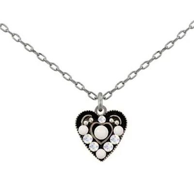 Firefly Small Heart Pendant-White Pearl