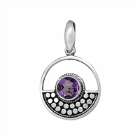 Sterling Silver Pendant- Amethyst