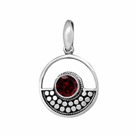 Sterling Silver Pendant- Garnet