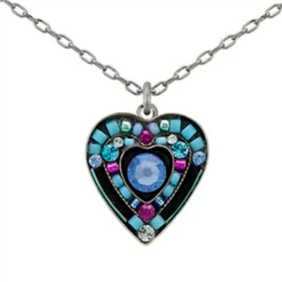 Firefly Necklace- Heart- Light Blue