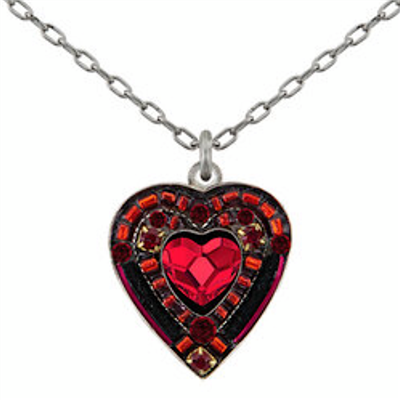 Firefly Necklace- Heart- Red