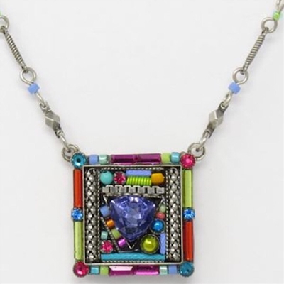 Firefly Necklace-Geometric Square- Multi Color